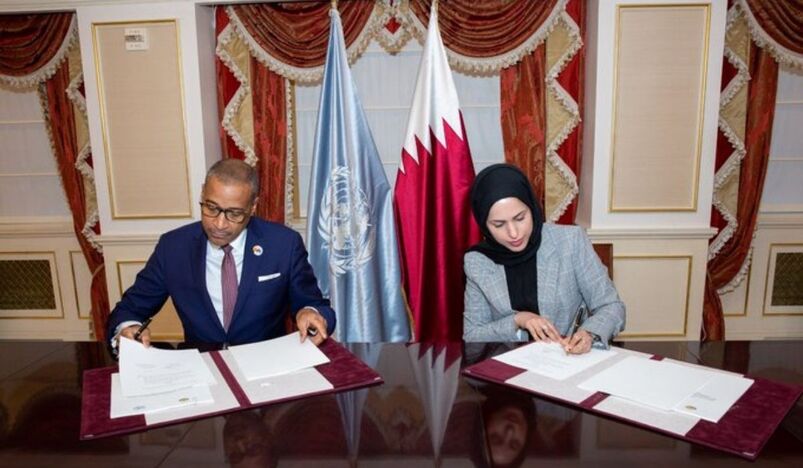 HE Sheikha Alya Ahmed bin Saif Al-Thani signs agreement with LDC Courtenay Rattra